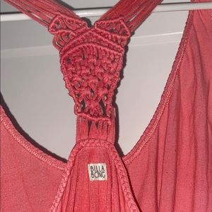 NEW BEAUTIFUL macrame billabong coralpink tank top